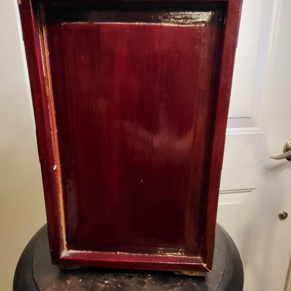Vintage Chinese Oriental Wood and Carved Jade Jewelry Box - Picture 3 of 16
